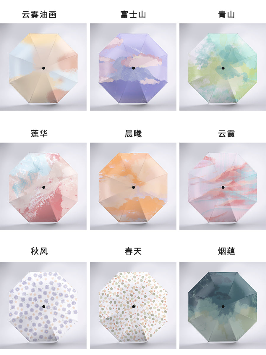 自动雨伞女晴雨两用折叠太阳伞大号遮阳伞防晒防紫外线小巧抗风男 【自动】线条黑