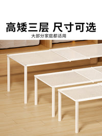 可伸缩衣柜分层隔板衣橱抽拉收纳置物架隔断分割格挡层板衣服改造 【可伸缩】45-80CM 宽45 高30 黑色单层