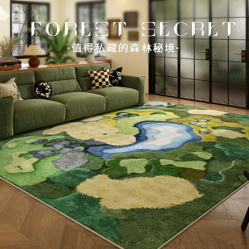 万物生苔藓地毯客厅茶几毯卧室床边ins风绿色中古风防水隔音地垫