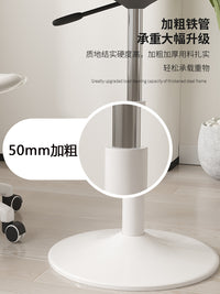 郁金香白色阳台休闲小圆桌简约洽谈桌椅板木餐桌家用升降床头小桌 黑理石-70圆（可升降区间59-80cm）