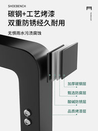 入户门鞋架小窄门口可坐宿舍简易新款2023爆款不锈钢鞋柜坐凳一体 （特厚加长款）3层65长（带坐垫）