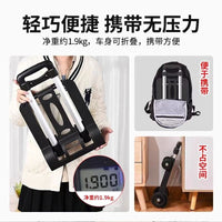 小推车家用折叠便携小拉车买菜快递拉货轻便手拉车拉杆小拖车小车 A 升级款【加厚耐磨两轮+可折叠铝合金车身】 承重约130斤-赠绑绳*2