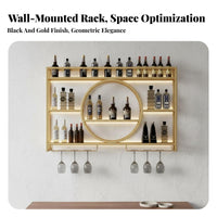 Space-Saving Wall Mounted Wine Rack Multifunctional Industrial Bar Shelf Large Capacity Industrial Wine Storage Rack Easy to Assemble for Restaurant Owners, Homeowners, Collectors, Dining Room, Kitchen
