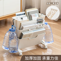 时代良品桌下书包置物架可移动书架宿舍整理收纳ins风落地小推车