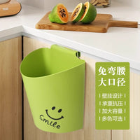 厨房壁挂式垃圾桶家用塑料悬挂创意客厅垃圾收纳桶纸篓 栀子白小号