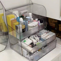 化妆品收纳盒防尘大容量带抽屉梳妆台亚克力盒桌面护肤品置物架子