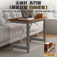 电脑桌台式小型家用办公桌移动书桌学习笔记本桌子简易卧室床边桌 【实木生态板-升降款】烟霞雪松木色60*40cm