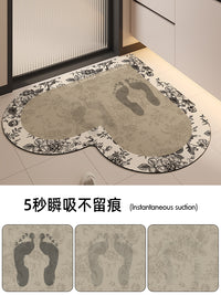 卫生间硅藻泥软垫吸水地垫浴室速干门垫厕所门口地毯可爱防滑脚垫 50*50cm 山茶白昼