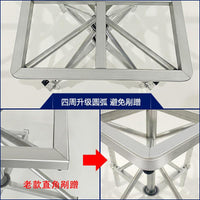 360度轮子移动旋转台可自由调节高度打包台快递打包工作家具喷漆 移动轮子圆镀锌板55-75cm可调节高度