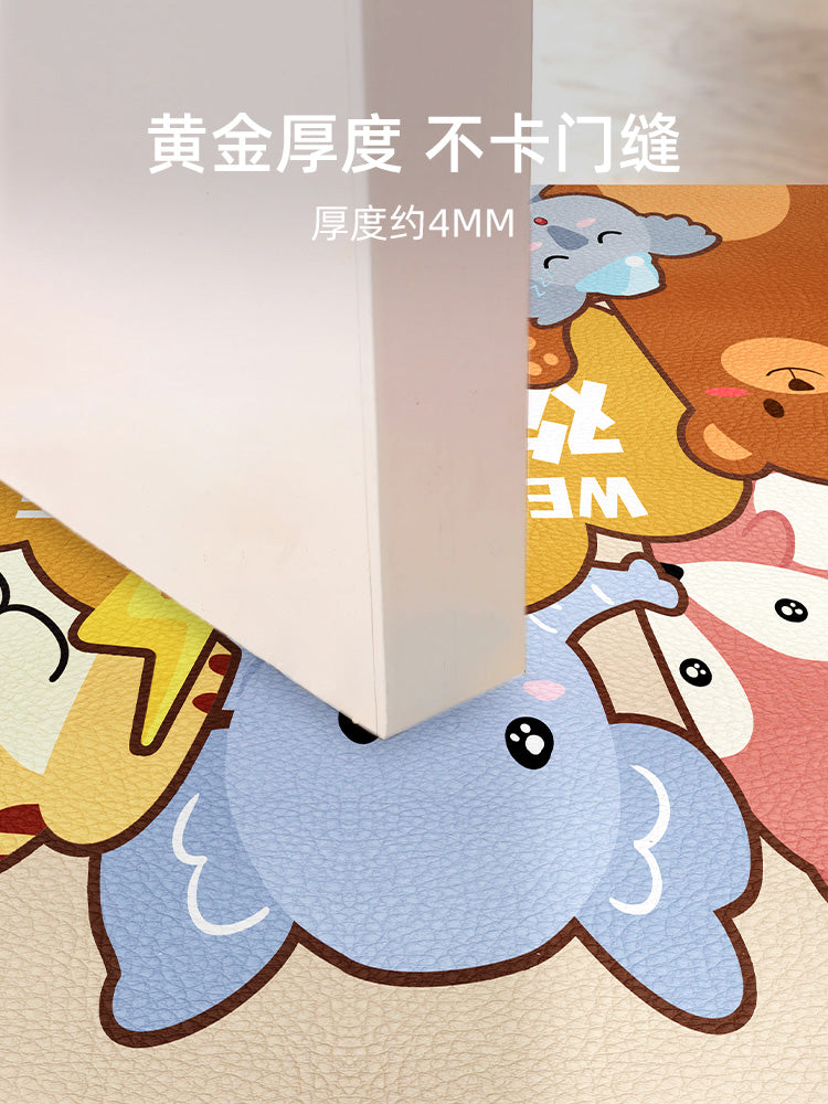 入户门地垫进门脚垫门口PVC皮革门垫可擦洗耐脏防滑垫可裁剪垫子 现代18898 50*80cm（高档皮革 防水防污）