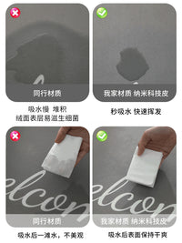 浴室满铺地垫卫生间厕所大尺寸地毯奶油风硅藻泥吸水防滑速干脚垫 90*120cm【大尺寸 热销推荐 】 薄荷曼波-长方形