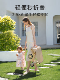 口袋推车遛娃神器轻便婴儿车宝宝外出儿童溜娃便携折叠大童小伞车 X3【3代】Pro+版 暮光白+原装安全扶手+护脊靠垫（轻便铝合金/加大座舱/加大避震车轮）