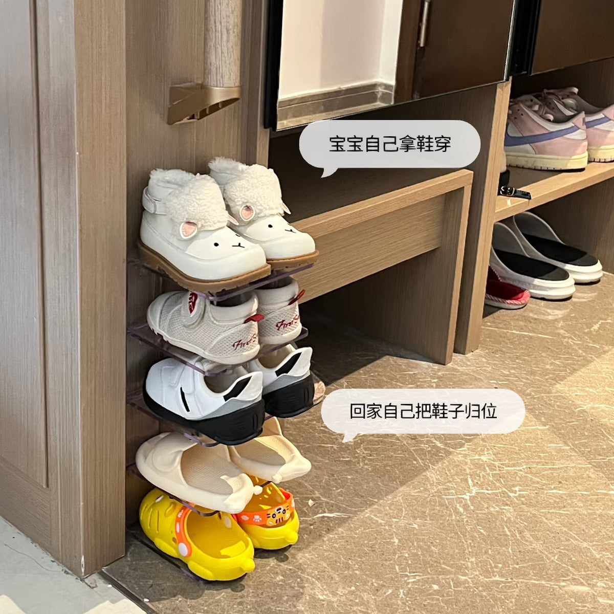 儿童鞋架门口窄小家用多层迷你简易入户门鞋柜宿舍神器鞋子收纳架