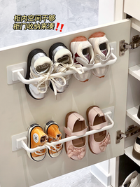 儿童鞋架宝宝柜边挂式鞋子收纳架拖鞋鞋托悬挂可抽拉婴儿内置鞋盒 塑料款-抽拉架