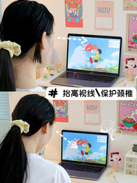 桌面电脑增高架支架带抽屉桌上书桌办公桌架子显示器笔记本置物架 双层款双格+透明收纳盒2个 1层 11.8x18.4cm