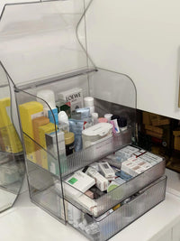 化妆品收纳盒防尘大容量带抽屉梳妆台亚克力盒桌面护肤品置物架子