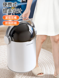 佳帮手垃圾桶家用2025新款客厅轻奢卫生间厕所带盖创意卧室高颜值 中号【自吸套袋+内外双桶】+200只垃圾袋可用1年