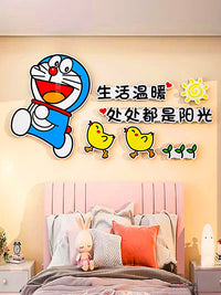 哆啦A梦卡通装饰画男孩房间改造遮丑墙面卧室布置床头背景墙贴纸 CS-1125-1-3毫米PVC 中
