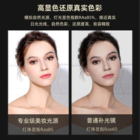 PHOELOP智能LED便携折叠收纳化妆镜美妆台式桌面旅行放大梳妆镜子 白色不带放大镜送收纳袋