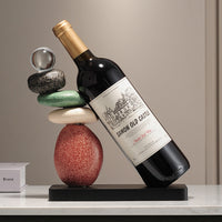 时来运转红酒架酒柜电视柜轻奢高档高端大气家居装饰品餐边柜摆件 石来运转酒架-一对