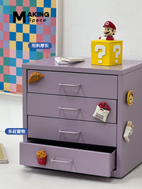 化妆品置物盒北欧桌面收纳柜简约家用带抽屉小柜子创意多层储物柜