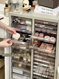 化妆品收纳盒桌面置物架抽屉式多层放甲油胶收纳柜放美甲储物柜子