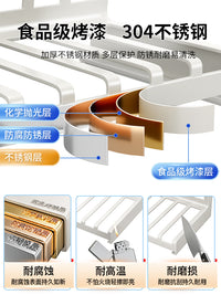 304不锈钢碗碟架L型厨房台面沥水碗盘收纳架抽屉橱柜拉篮内置碗架 【不锈钢】枪灰●碟架-长46cm