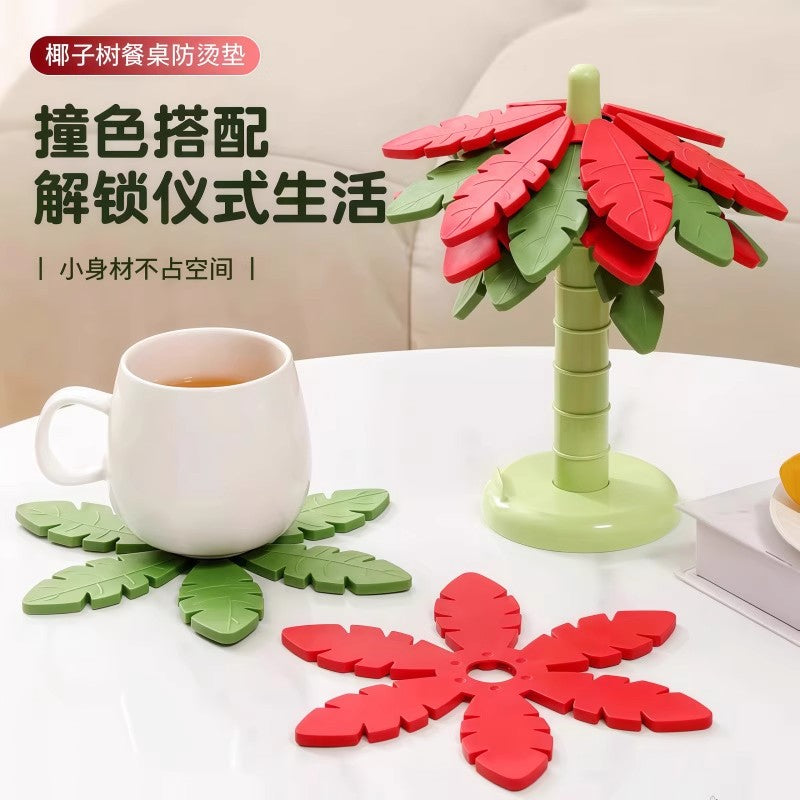 硅胶隔热垫餐桌耐高温厨房砂锅碗杯垫高颜值家用可折叠加厚防烫垫