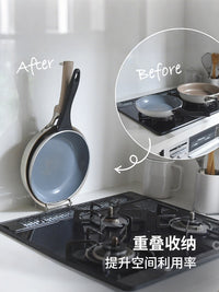 霜山304不锈钢锅架平底锅玉子烧锅收纳架台面立式厨房锅具整理架