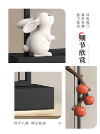 柿柿如意客厅摆件电视柜家居装饰品高玄关新中式酒柜乔迁之喜礼物