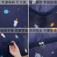 牛津布超大号装棉被子收纳袋放衣物的防潮软整理袋箱衣服打包袋子 蓝三角 加厚款【可称重100斤 可防水】超大号:70*50*30cm