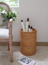 Writing Scroll Holder Versatile Hand-Handcrafted Storage Basket Vintage Tall Floor Basket for Artists, Art Studio