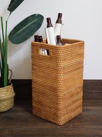 Writing Scroll Holder Versatile Hand-Handcrafted Storage Basket Vintage Tall Floor Basket for Artists, Art Studio