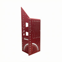 Aluminum Alloy 90 Degree Square Ruler Etched Scale 45 Degree Ruler Multifunction Layout Tool Slotted Cutouts for Drawing Work