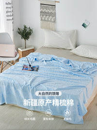恒源祥纯棉老式毛巾被成人夏季盖毯全棉毛巾毯子单人空调被薄毛毯 2247-米白* 200cm*230cm【100%棉不掉色不掉毛】双人用