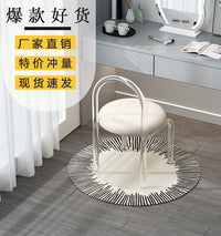 休闲简约化妆椅网红梳妆凳子透明高级亚克力椅子北欧风餐桌椅轻奢 墨绿色绒布面