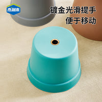 杰利来家用塑料凳加厚小圆凳防滑儿童凳浴室凳可收纳幼儿园小板凳 （新升级）中号22.5cm-海沫绿色