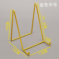 现代简约相框相册相架托支撑铁架子画框奖牌摆台桌面证书本展示架 其他尺寸 中号黑色