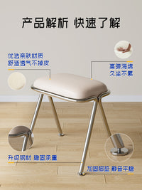 化妆凳家用主卧梳妆台椅子女生卧室衣帽间凳子现代简约网红美甲椅 炫酷黑【超纤皮】✿极简风