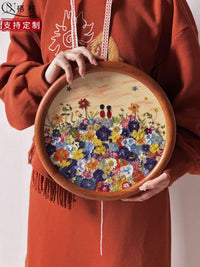 玫瑰小王子干花压花相框装饰画喜字闺蜜新婚礼物画框手工diy材料 直径30cm 【成品】佳偶天成
