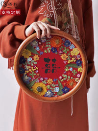 玫瑰小王子干花压花相框装饰画喜字闺蜜新婚礼物画框手工diy材料 直径30cm 【成品】佳偶天成