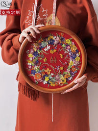 玫瑰小王子干花压花相框装饰画喜字闺蜜新婚礼物画框手工diy材料 直径30cm 【成品】佳偶天成
