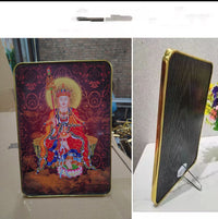 般若法眼相框摆件曼扎拉眼睛护法佛眼咒轮图居家摆台观修供奉挂画 12寸高20x宽30厘米-桌面摆件 法眼