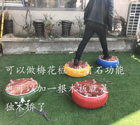感统轮胎车幼儿园户外玩具彩色轮胎带网上漆滑板车感统器材平衡车