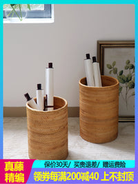Writing Scroll Holder Versatile Hand-Handcrafted Storage Basket Vintage Tall Floor Basket for Artists, Art Studio