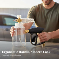 Quick Connect Car Wash Foam Transparent Bottle High Pressure Foam Blaster 5 Spray Nozzles