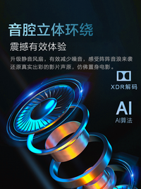 2025新款轰天炮投影仪家用带HDMI输入无线wifi手机投屏超高清家庭影院智能5G投影机电脑办公用会议便携卧室 语音版+AI语音+连手机+左右侧投+大礼包 官方标配