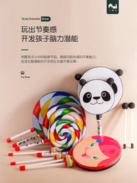儿童拍拍鼓玩具奥尔夫打击乐器6寸棒棒糖手敲鼓音乐0-3岁早教教具 棒棒糖敲鼓（8寸）