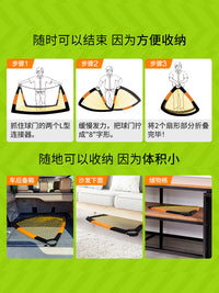 HappyJump德国嗨跳儿童足球门框便携式折叠幼儿室内外训练足球网 X6阳光黄 一支装【宽1.2*高0.9】