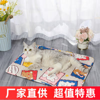 四季宠物地垫狗狗垫子睡觉用猫咪睡垫夏天凉席狗窝笼子垫板用品 粉色兔子 S-40*30cm建议5斤内